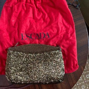 Escada gold beaded evening purse